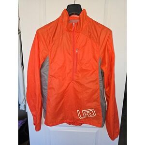 Ultimate Direction Mens Ultra Jacket Orange Grey Half Zip Running Windbreaker M